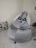 Крісло мішок іграшка Зайчик Велюр Malcolm Світлий Сірий