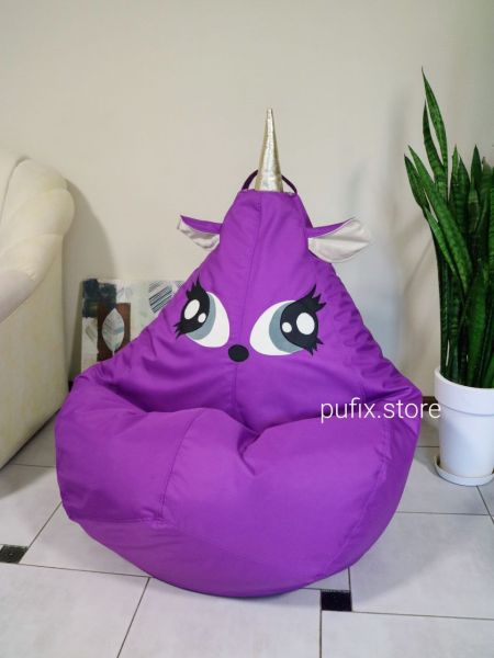 Кресло игрушка Единорог Оксфорд Фиолетовый м.1