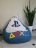 Крісло мішок PlayStation Велюр Mocco Синій + Білий